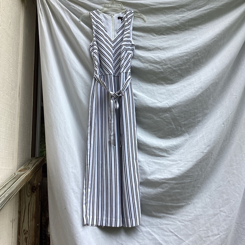 Banana Republic black and white Striped Sleeveless jumpsuit, size 0